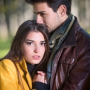 Outdoor portrait of a couple.