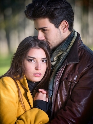 Outdoor portrait of a couple.