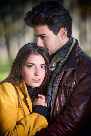 Outdoor portrait of a couple.