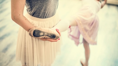 Ballet Dancer Training School Concept shows flexibility.